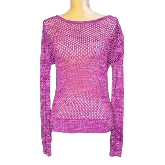 Splendid Pink Sweater Size Small 2-in-1 Cotton Loose/Open Weave Fuchsia New NWT - Picture 1 of 8